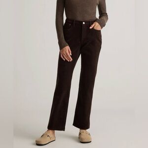 Quince Organic Stretch Cotton Straight Leg Corduroy Pants Espresso EUC Size 8